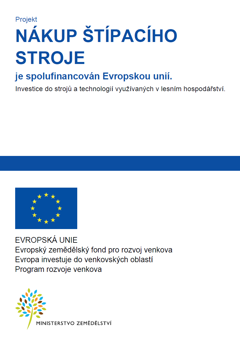 Pořízení štípacího stroje určeného za traktor.